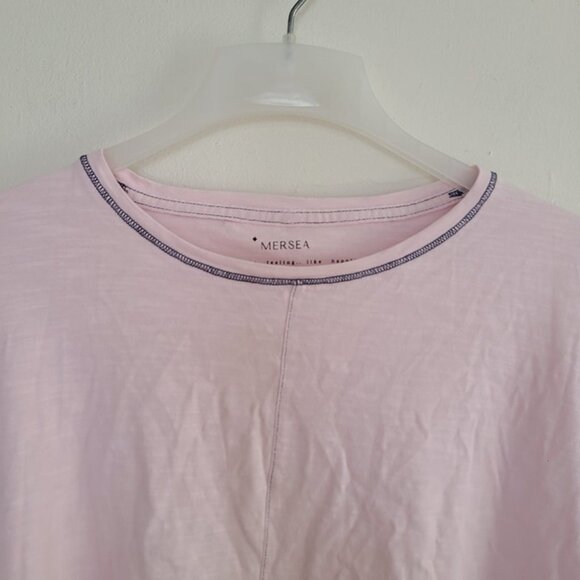 Mersea Women’s Oversized Cotton Shirt Pink One Size Long Sleeve - Picture 5 of 9